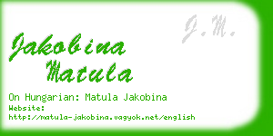jakobina matula business card